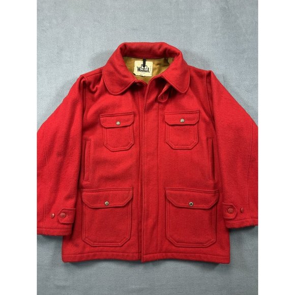 Woolrich Other - Vintage Woolrich Jacket Adult 42 Red Wool Mackinaw Cruiser Jacket Mens